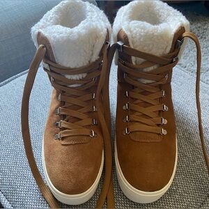 Marc Fisher Brown And White Sued Women's Sneakers